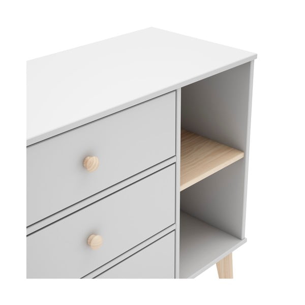 Fehér alacsony gyerek komód 90x81 cm Esteban – Marckeric-image-3