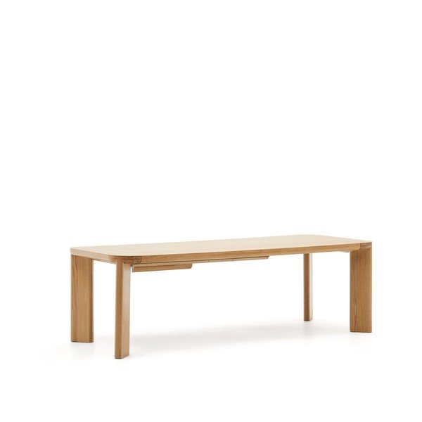 Bővíthető étkezőasztal tölgyfa dekoros asztallappal, hosszabbító asztallappal 100x240 cm Jondal – Kave Home