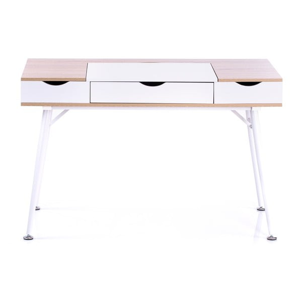 Íróasztal tölgyfa dekoros asztallappal 60x120 cm Faryn – Homede-image-2