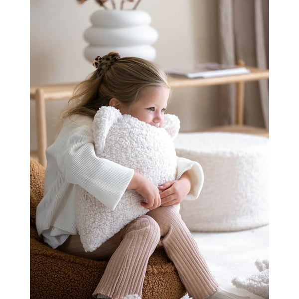 Krémszínű buklé párna gyerek kanapéhoz Bear – Wigiwama-image-1