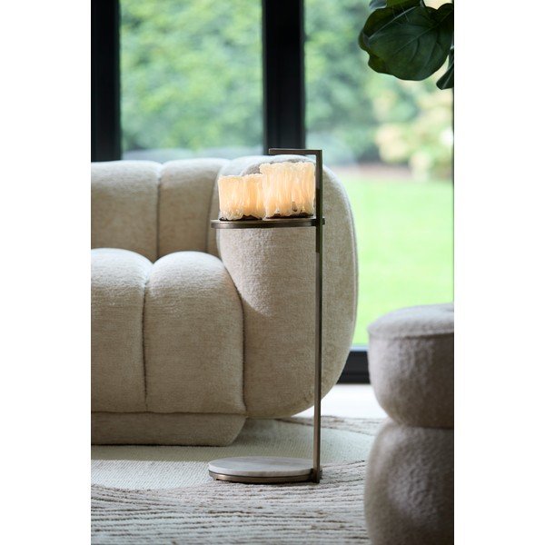 Kerek tárolóasztal márvány asztallappal ø 26 cm Leda – Light & Living-image-2