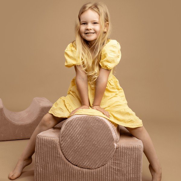 Khaki kordbársony habszivacs játszótér 4 db-os magasság 30 cm 45x170 cm Montessori – Meowbaby-image-4