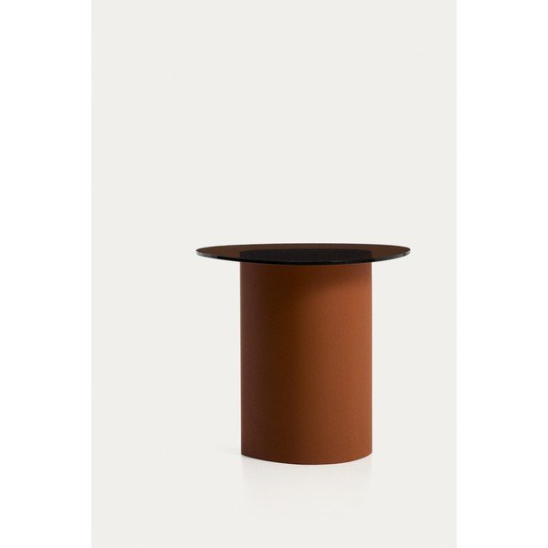 Tárolóasztal üveg asztallappal 47x48 cm Olir – Kave Home-image-4