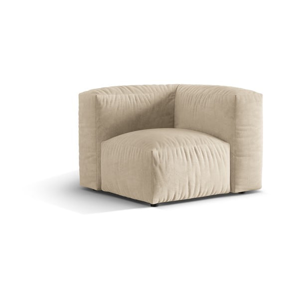 Bézs bársony kanapé modul (variálható sarok) Martina – Micadoni -image-1