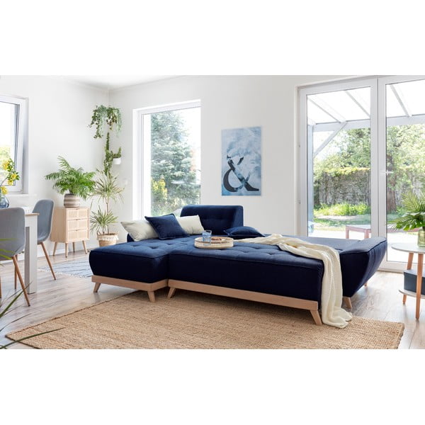 Dazzling Daisy sötétkék variálható és kinyitható sarokkanapé - Miuform-image-4