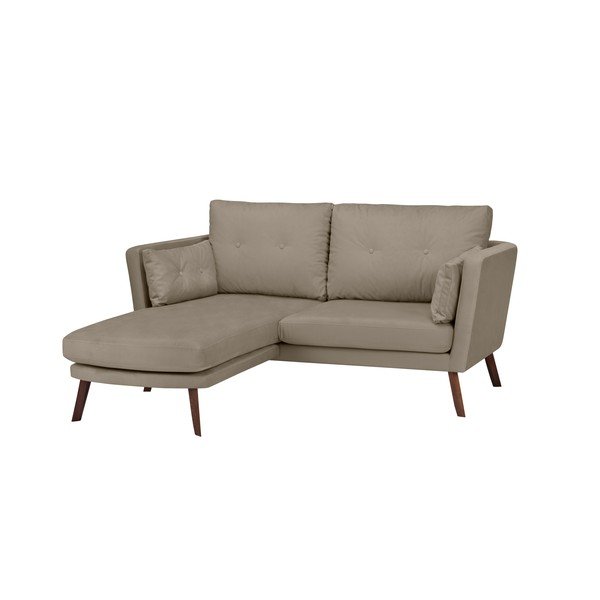 Elena sötétbézs háromszemélyes kanapé, fekvőfotellel a bal oldalon - Mazzini Sofas-image-4