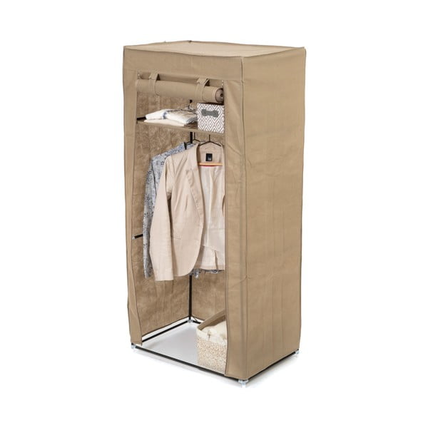 Wardrobe bézs textil ruhásszekrény, magasság 147 cm - Compactor