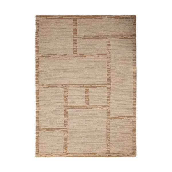 Natúr színű kézi szövésű gyapjú szőnyeg 140x200 cm Harris Modula Wool – Flair Rugs