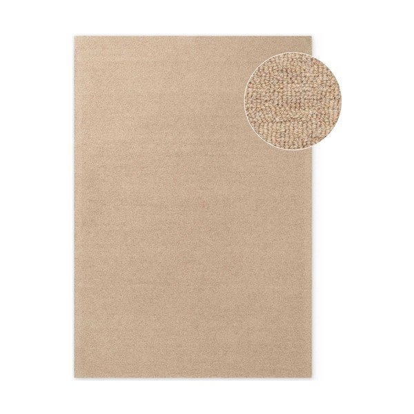 Natúr színű kézi szövésű gyapjú szőnyeg 140x200 cm Puristic Knots – Elle Decoration