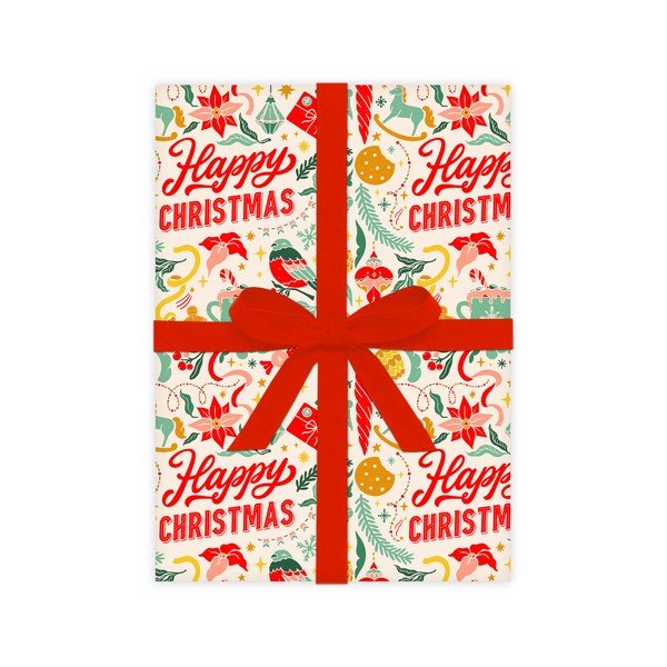 Happy Christmas 5 ív csomagolópapír, 50 x 70 cm - eleanor stuart-image-2