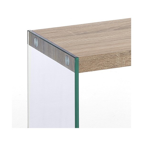 Natúr színű üveg TV-állvány 120x45x29,5 cm Nancy – Tomasucci-image-3