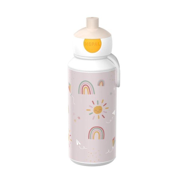Bézs műanyag gyerek ivópalack 400 ml Sunshine & Rainbow – Mepal
