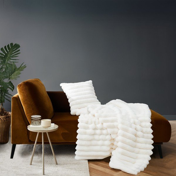 Krémszínű mikroplüss takaró 180x220 cm Boudoir – douceur d'intérieur-image-1