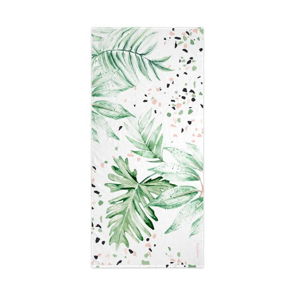 Fehér-zöld fürdőlepedő 70x150 cm Delicate – Happy Friday