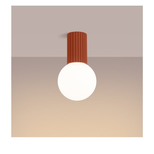 Narancssárga mennyezeti lámpa üveg búrával ø 12 cm Orbital – Sollux-image-1