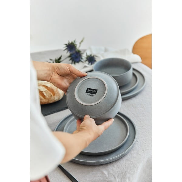 Malia 12 db-os szürke agyagkerámia étkészlet - Bonami selection-image-2