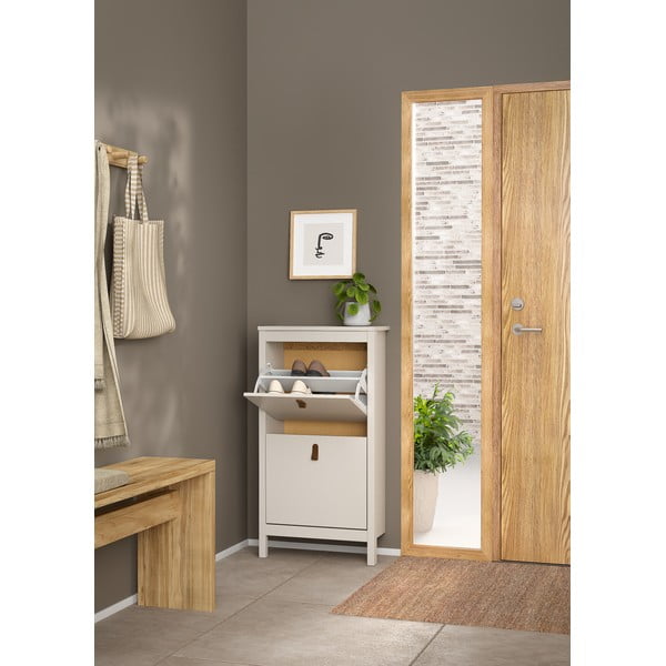 Szürkésbézs billenő ajtós cipőtartó Madrid – Tvilum-image-4