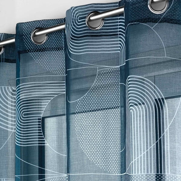 Sötétkék átlátszó függöny 140x280 cm Esquisse – douceur d'intérieur-image-1