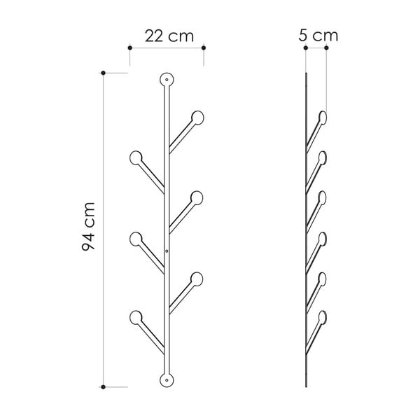 Branch fekete fém fali akasztó-image-2