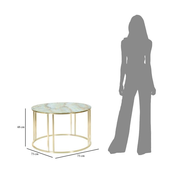 Sepa fehér és aranyszínű dohányzóasztal, ø 75 cm - Mauro Ferretti-image-3