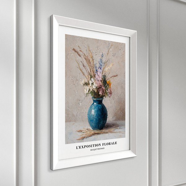 Nyomtatott keretezett kép 56x75 cm Blue Vase – Styler-image-3