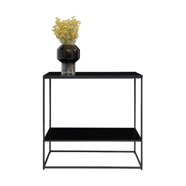 Fekete konzolasztal fekete asztallappal 80x36 cm Vita – House Nordic-image-3