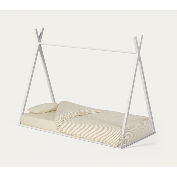 Fehér bükkfa házikó alakú gyerekágy ágyráccsal 90x190 cm Maralis – Kave Home-image-3