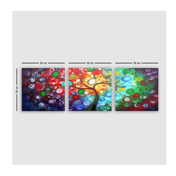 Kép szett 3 db-os 30x30 cm Tree of Life – Wallity-image-2