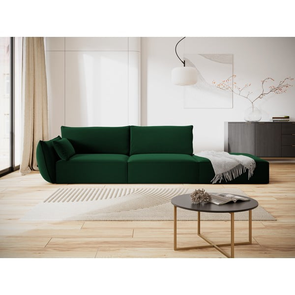 Sötétzöld bársony kanapé, bal oldali 264 cm Vanda – Mazzini Sofas-image-1