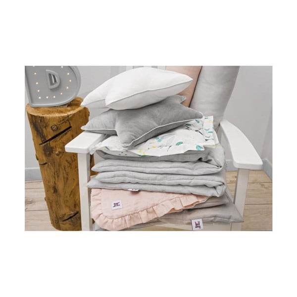 Stripes szürke len gyerek ágyneműhuzat, 140 x 200 cm - BELLAMY-image-3