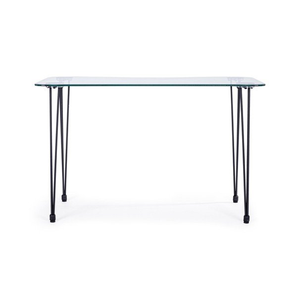 Íróasztal üveg asztallappal 60x120 cm Rondo – Bizzotto-image-2