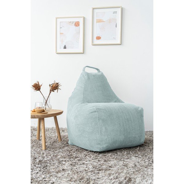 Mentazöld kordbársony babzsákfotel Play Amuse – SLOWDOWN-image-1