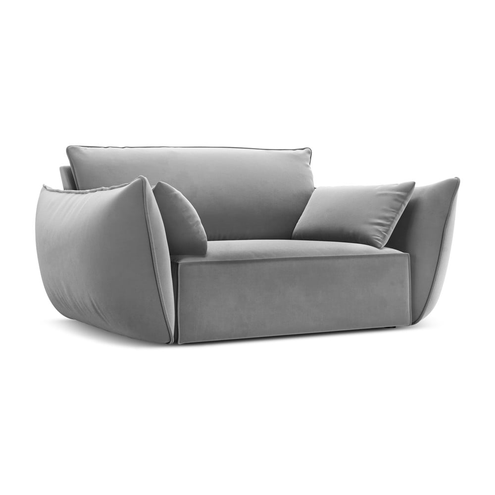Világosszürke bársony fotel Vanda – Mazzini Sofas