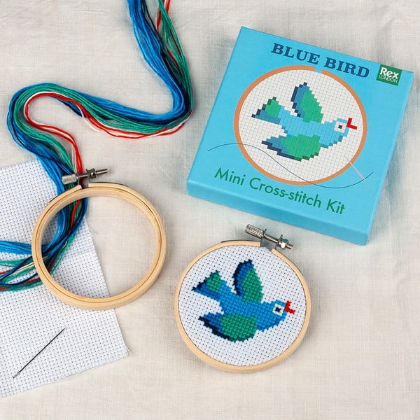 Kreatív készlet Cross-stitch Kit Blue Bird – Rex London-image-1