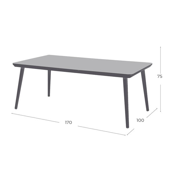 Sophie szürke kerti étkezőasztal, 170 x 100 cm - Hartman-image-1