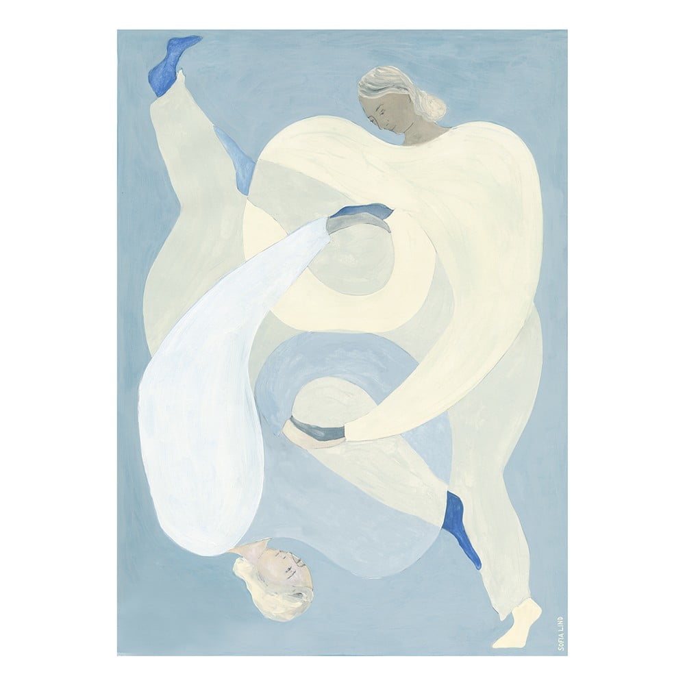 Poszter 50x70 cm Hold You - Blue  Sofia Lind  The Poster Club