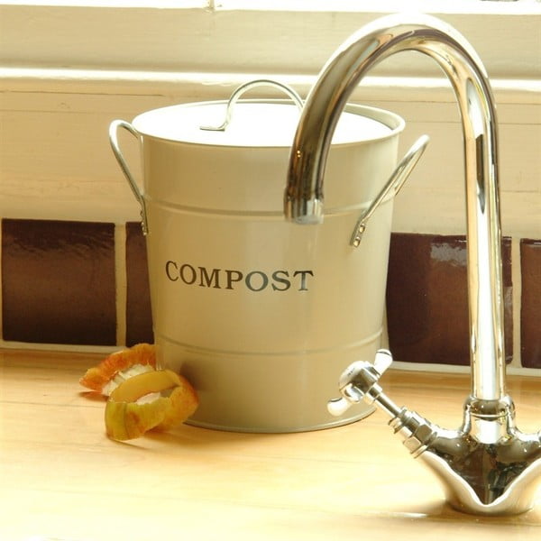 Compost krémszínű komposztáló edény fedéllel, 3,5 l - Garden Trading-image-1