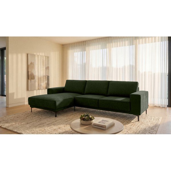 Zöld zsenília sarokkanapé (bal oldali-heverő résszel) Copenhagen – Scandic-image-1