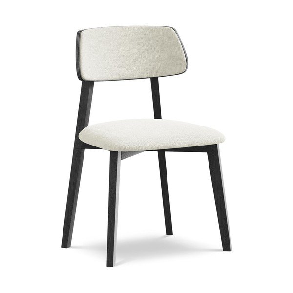 Krémszínű tömörfa étkezőszék Niu – Makamii