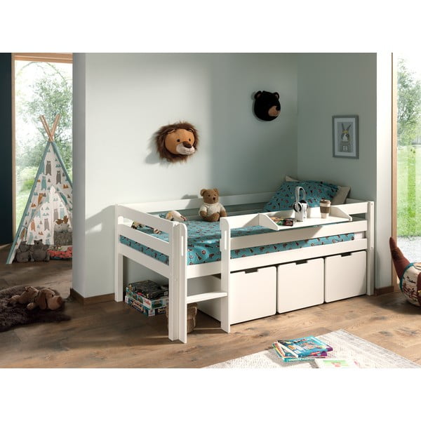 Fehér gyerekágy alatti fiók szett 3 db-os Pino – Vipack-image-4