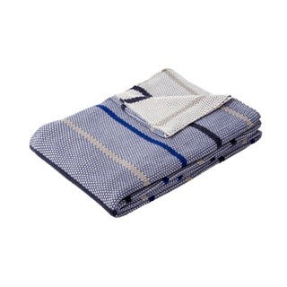 Rami kék pamut takaró, 130 x 200 cm - Hübsch
