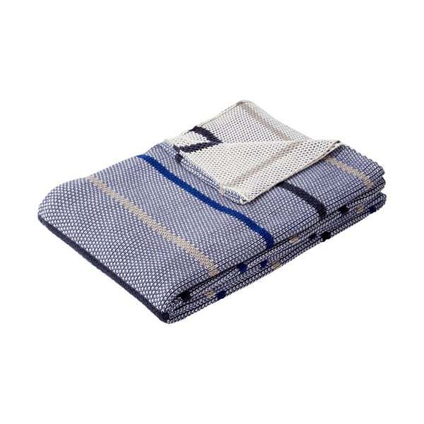 Rami kék pamut takaró, 130 x 200 cm - Hübsch
