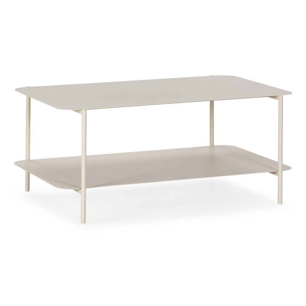 Krémszínű fém dohányzóasztal 58x90 cm Beatrix – MOME