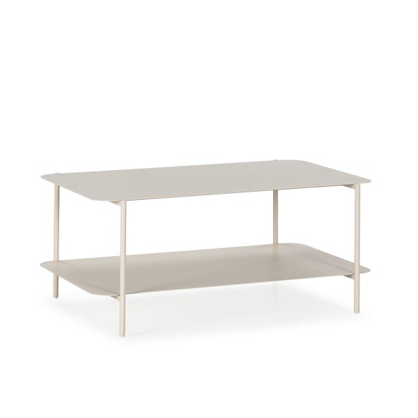 Krémszínű fém dohányzóasztal 58x90 cm Beatrix – MOME