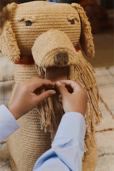 Bézs textil játéktároló kosár 40x30x55 cm Luna – Lorena Canals-image-4