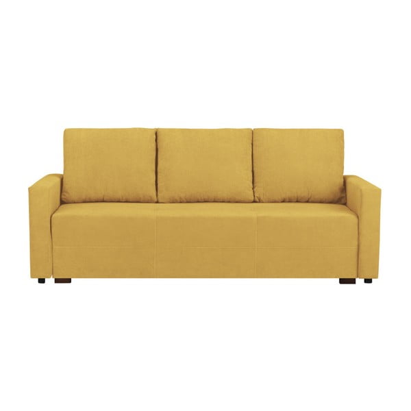 Francisco citromsárga háromszemélyes kanapé, ágyneműtartóval - Melart