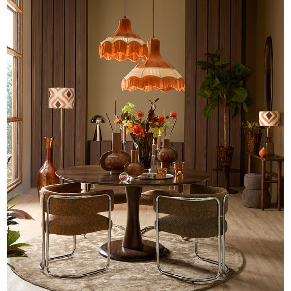 Világosbarna kárpitozott karfás étkezőfotel Adante – Light & Living-image-2