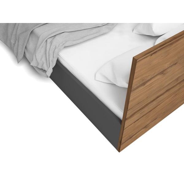 Fekete franciaágy tárolóhellyel és ágyráccsal 160x200 cm Malta - Marckeric-image-3