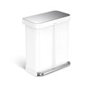 Fehér acél pedálos szemetes 58 l – simplehuman