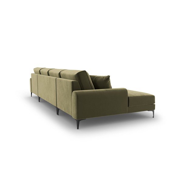 Madara zöld bársony U alakú kanapé - Mazzini Sofas-image-3